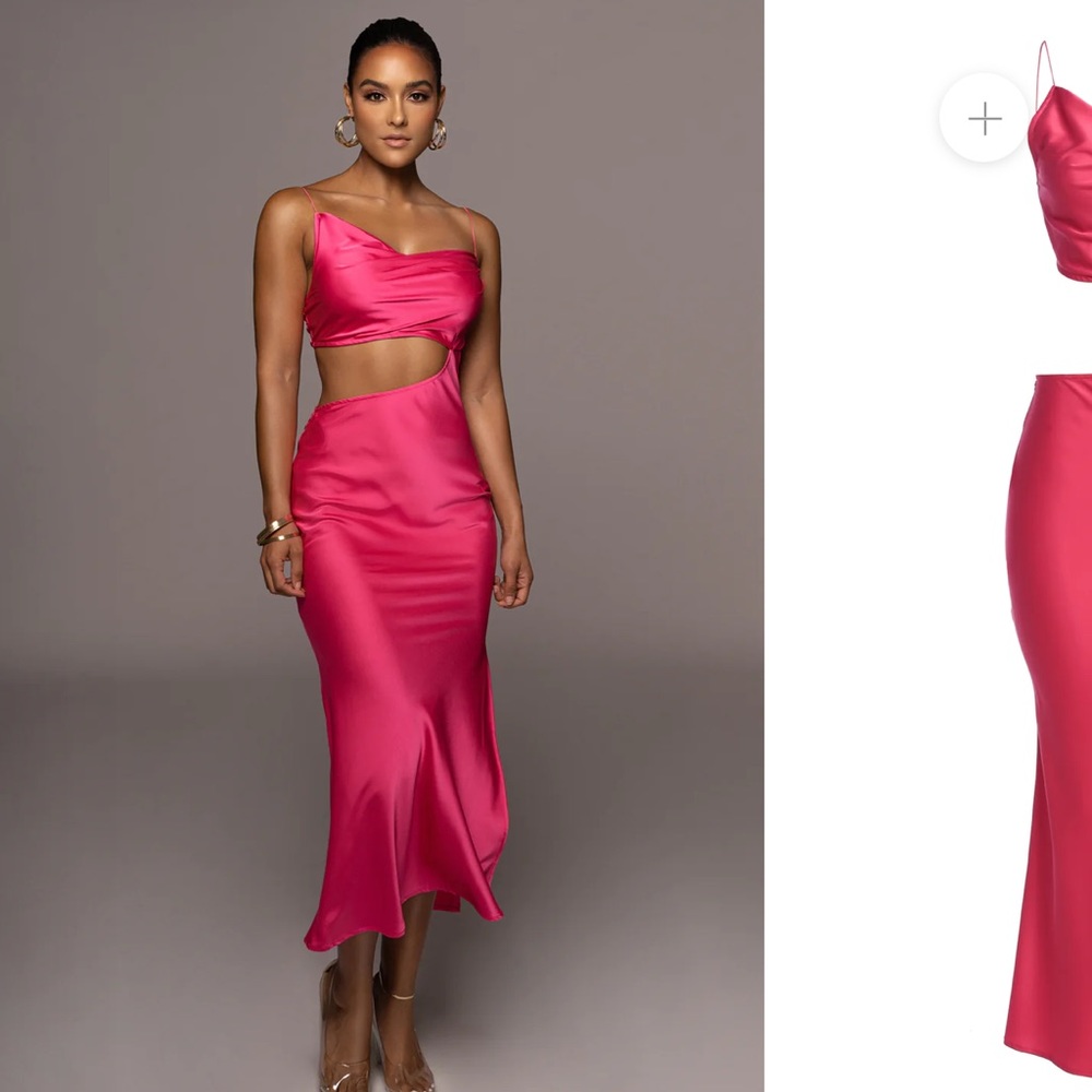 Pink silky dress